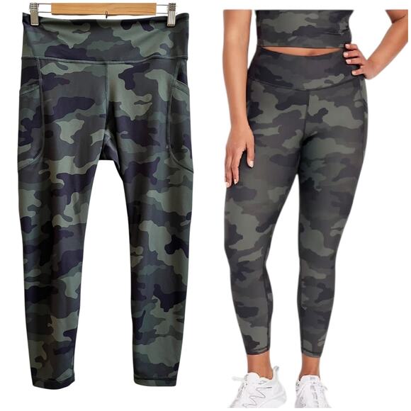 Old Navy Active PowerSoft Go Dry High Rise 7/8 Pocket Leggings Petite Large - Picture 1 of 12